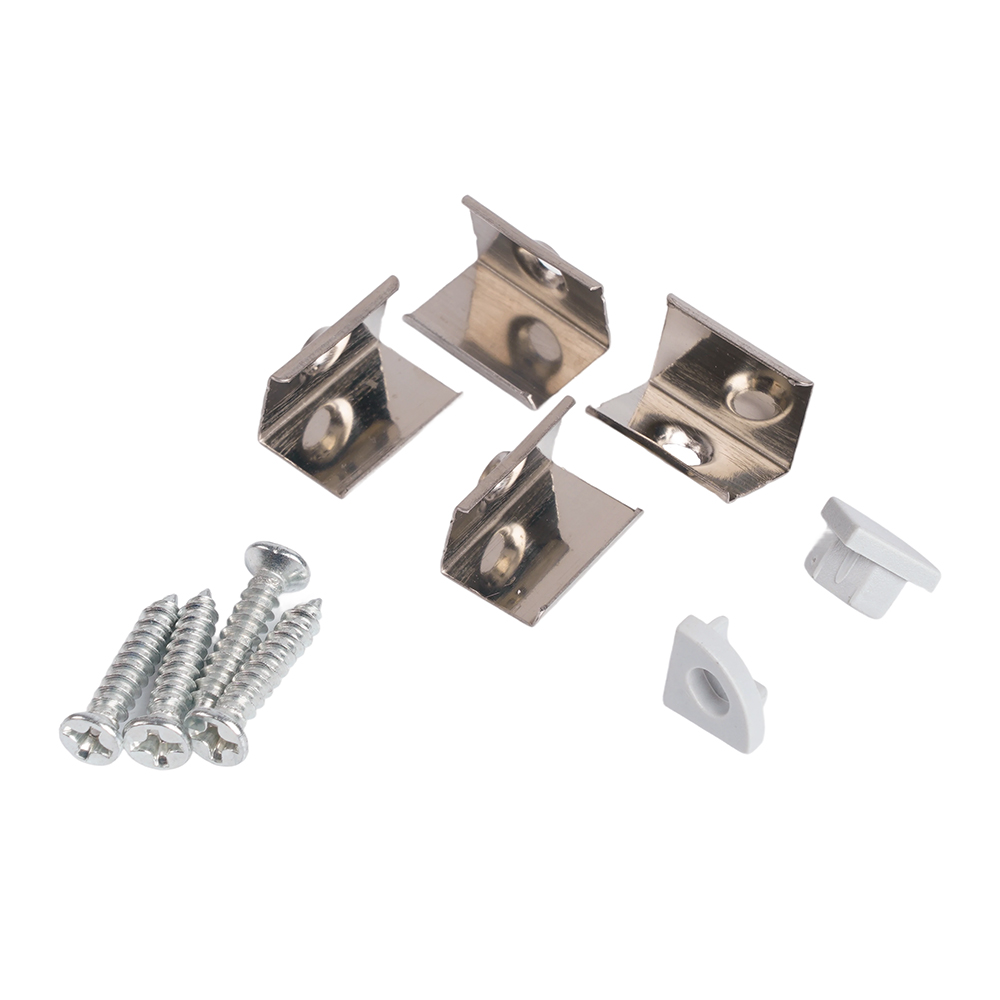 Купить Профиль алюминиевый "угловой круглый 7.9*7.9мм", серебро, CAB240 (в комплекте с матовым экраном, 2 заглушками, 4 крепежами) FERON по цене производителя в официальном интернет-магазине shop.feron.ru