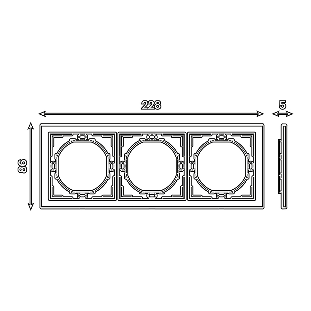 Рамка 3-местная, STEKKER, серия Мия, PFR00-3003-01, белая магнолия от компании Stekker