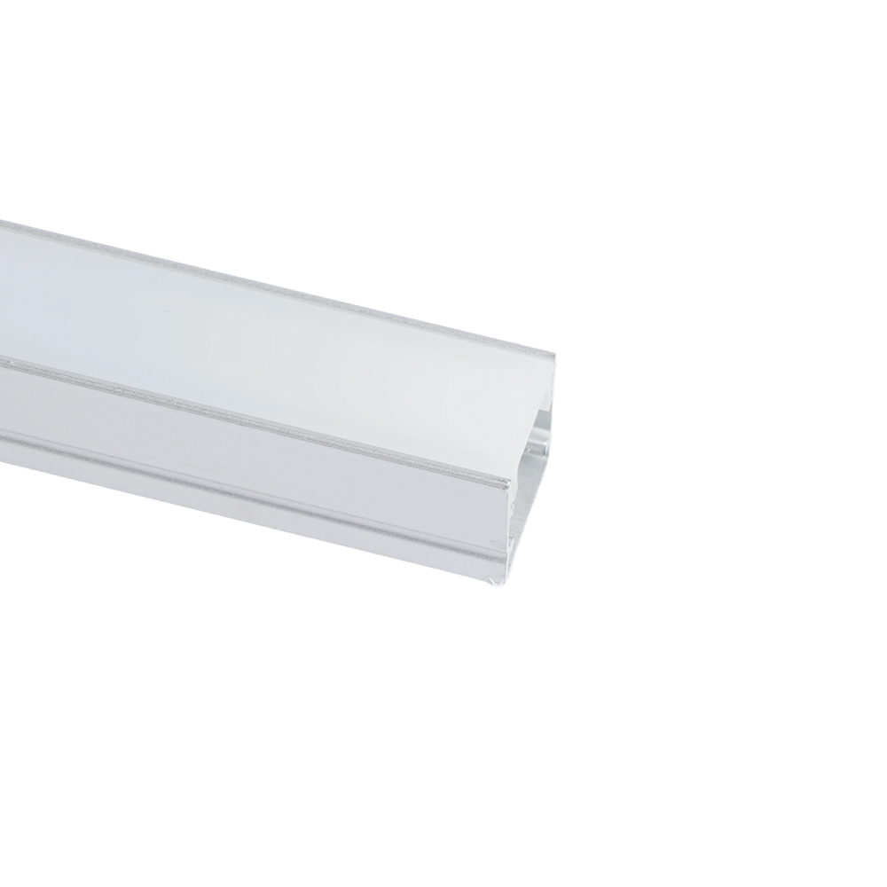 Купить Профиль алюминиевый накладной, 10х10мм, серебро, CAB243 (в комплекте с матовым экраном, 2 заглушками, 4 крепежами) FERON по цене производителя в официальном интернет-магазине shop.feron.ru