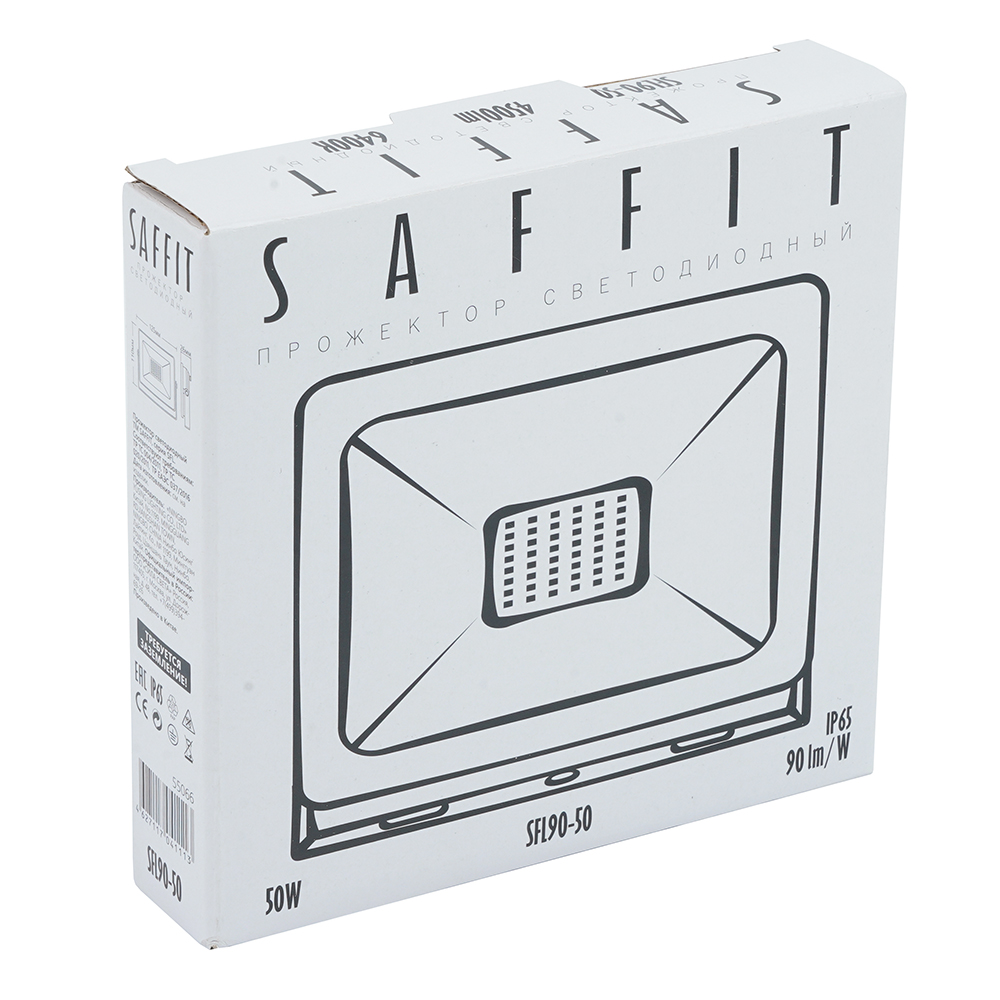 Светодиодный прожектор SAFFIT SFL90-50 IP65 50W 6400K черный от компании Ферон по цене 