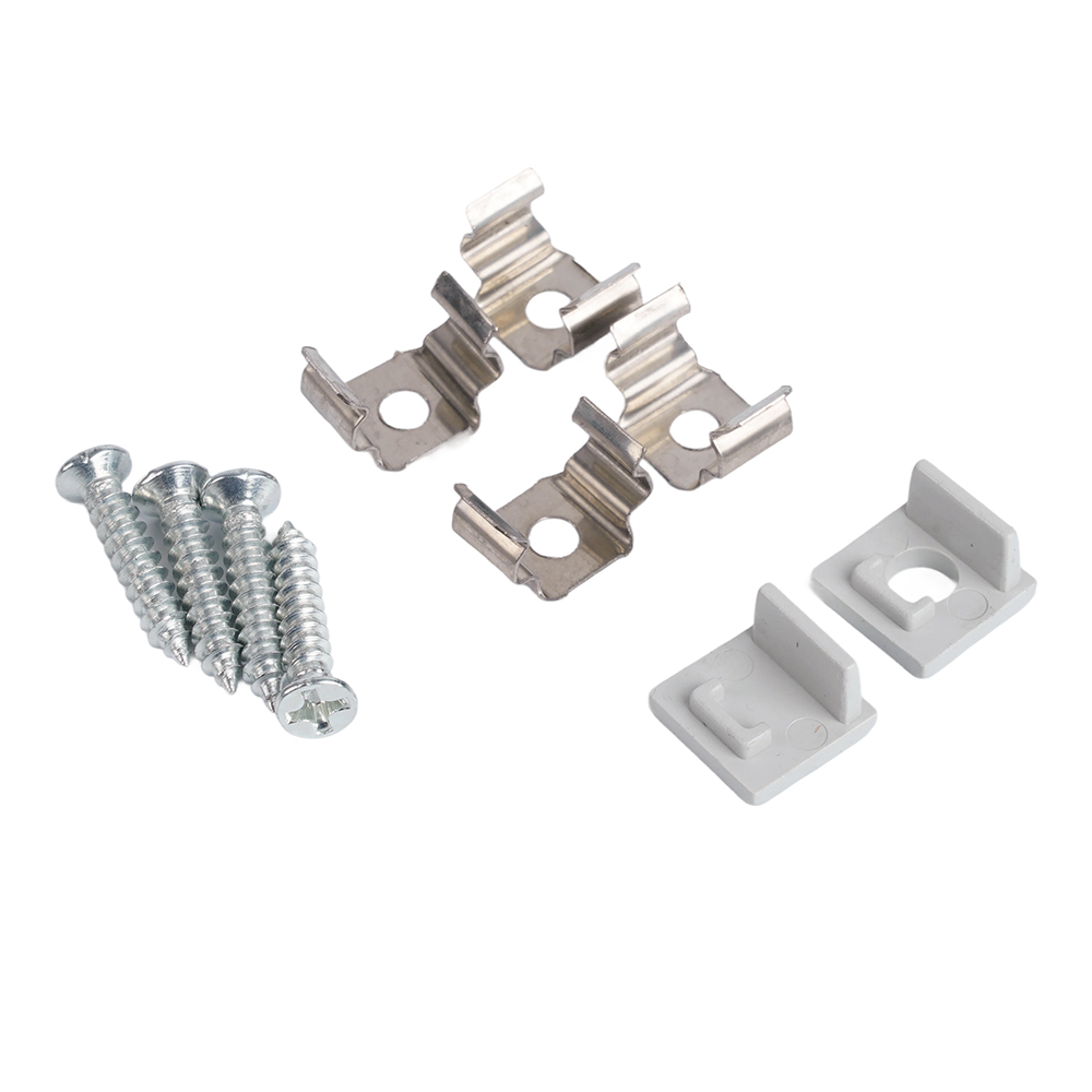 Купить Профиль алюминиевый накладной, 10х10мм, серебро, CAB243 (в комплекте с матовым экраном, 2 заглушками, 4 крепежами) FERON по цене производителя в официальном интернет-магазине shop.feron.ru