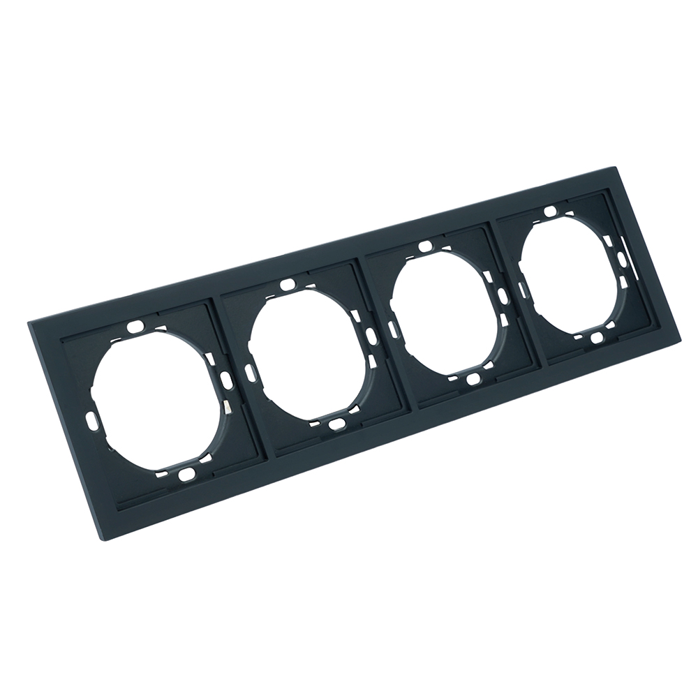 Рамка 4-местная, STEKKER, серия Мия, PFR00-3004-05, черный бархат от компании Stekker