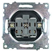 Розетка 1-местная б/з (механизм), STEKKER GLS10-7109-05, 250V, 10А с защитной шторкой, серия Катрин, черный 39609