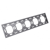 Рамка STEKKER, PFR00-5005-10 5-местная, серия Эмили, платиново-серый, soft touch 49966