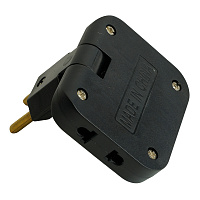 Разветвитель сетевой 3-местный б/з STEKKER ADP10-23-22, 250В, 10A, черный 50068