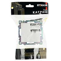 Выключатель 1-клавишный (механизм), STEKKER GLS10-7103-01, 250V, 10А, серия Катрин, белый 39298