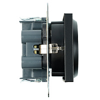 Розетка 2-местная с/з (механизм), STEKKER GLS16-7114-05, 250В, 16А с защитной шторкой, серия Катрин, черный 39612