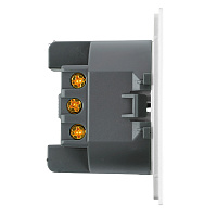 Розетка 1-местная с защитной шторкой с/з (механизм), STEKKER, 250В, 16А, серия Мия, RST16-3110-01, белая магнолия 50440