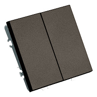 Выключатель 2-клавишный (механизм), STEKKER, 250В, 10А, серия Эмили, RSW10-5104-09, антрацит, soft touch 49918