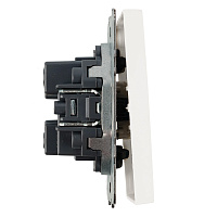 Выключатель 1-клавишный самовозвратный (механизм), STEKKER, 250В, 10А, серия Эмили, RSW10-5112-01, белый фарфор, soft touch 50324