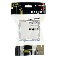 Выключатель 2-клавишный (механизм), STEKKER GLS10-7104-01, 250V, 10А, серия Катрин, белый  39300