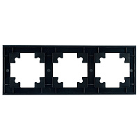 Рамка 3-местная, стекло, STEKKER GFR00-7003-05, серия Катрин, черный 39520