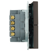 Переключатель перекрестный 2-клавишный (механизм), STEKKER, 250В, 10А, серия Эмили, RSW10-5111-09, антрацит, soft touch 50164