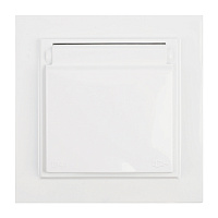 Розетка 1-местная с/з с крышкой STEKKER, PST16-9012-01, 250В, 16А с защитной шторкой, серия Эрна, белый 39052