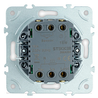 Терморегулятор механический (механизм), STEKKER, 230В, 3500Вт, серия Эмили, RSW00-5120-01, белый фарфор, soft touch 50711