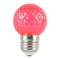 Лампа светодиодная Feron LB-385 Шарик красный прозрачный E27 1W 230V 52164