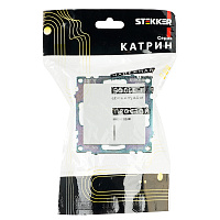 Выключатель 1-клавишный c индикатором (механизм) STEKKER GLS10-7101-01, 250В, 10А, серия Катрин, белый 39299