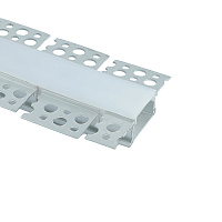 Профиль алюминиевый встраиваемый скрытый, серебро, CAB248