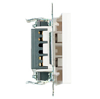Переключатель перекрестный 1-клавишный (механизм), STEKKER GLS10-7110-01, 250V, 10А, серия Катрин, белый 49176