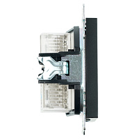 Розетка компьютерная 2-местная RJ-45 (механизм) ,STEKKER ,GLS00-7109-05, серия Катрин, черный  50007 Розетка компьютерная 2-местная RJ-45 (механизм) ,STEKKER ,GLS00-7109-05, серия Катрин, черный  50007