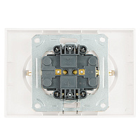 Розетка 2-местная с защитной шторкой, STEKKER, с/з, 250В, 16А, серия Эмили, RST16-5114-01, белый фарфор, soft touch  49882