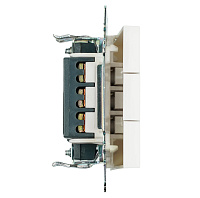 Выключатель 3-клавишный (механизм), STEKKER GLS10-7108-01, 250V, 10А, серия Катрин, белый  49171 Выключатель 3-клавишный (механизм), STEKKER GLS10-7108-01, 250V, 10А, серия Катрин, белый  49171