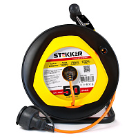 Удлинитель на пластиковой катушке Stekker STD02-11-50 (UG), 50м, 1 гнездо, с/з 3*1, оранжевый, серия Standart  39636 Удлинитель на пластиковой катушке Stekker STD02-11-50 (UG), 50м, 1 гнездо, с/з 3*1, оранжевый, серия Standart  39636