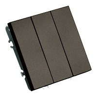 Выключатель 3-клавишный (механизм), STEKKER, 250В, 10А, серия Эмили, RSW10-5108-09, антрацит, soft touch 49922