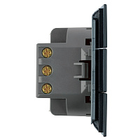 Выключатель 3-клавишный (механизм), STEKKER, 250В, 10А, серия Мия, RSW10-3108-05, черный бархат 50444