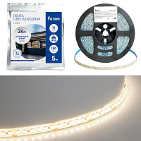 Светодиодная LED лента Feron LS512, 180SMD(2835)/м 16Вт/м 24V 5000*10*2.3мм 4000К IP65 Светодиодная LED лента Feron LS512, 180SMD(2835)/м 16Вт/м 24V 5000*10*2.3мм 4000К IP65