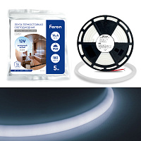 Светодиодная неоновая лента Feron LS651, 180SMD(2835)/m 14,4W/m 12V 5m IP68 6500К с 2 заглушками, 2 заглушками c проводом, 10 креплениями в комплекте Светодиодная неоновая лента Feron LS651, 180SMD(2835)/m 14,4W/m 12V 5m IP68 6500К с 2 заглушками, 2 заглушками c проводом, 10 креплениями в комплекте