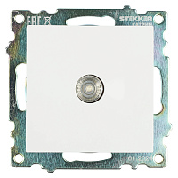 Розетка телевизионная 1-местная (механизм), STEKKER GLS00-7108-01, 75 Ом, 5-862МГц, серия Катрин, белый 39306
