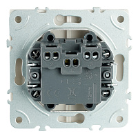 Выключатель 2-клавишный самовозвратный (механизм), STEKKER. 250В, 10А, серия Эмили, RSW10-5113-01, белый фарфор, soft touch 50325