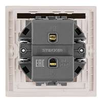 Выключатель 1-клавишный (механизм), STEKKER, 250В, 10А, серия Мия, RSW10-3103-08, пудровый жемчуг 50472