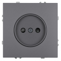 Розетка 1-местная с з/ш, б/з (механизм), СЗК, STEKKER, 250В, 16А, серия Эмили, RST16-5109-10ZK, платиново-серый, soft touch 50242