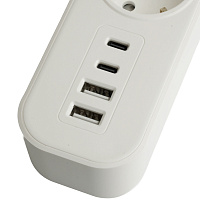 Сетевой фильтр 3-местный с/з STEKKER 3x1мм2, 3 м, 250В, 16А, 2 USB-A+2 Type-C 3, серия Nova, белый 50100 Сетевой фильтр 3-местный с/з STEKKER 3x1мм2, 3 м, 250В, 16А, 2 USB-A+2 Type-C 3, серия Nova, белый 50100