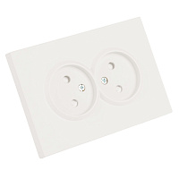 Розетка 2-местная с защитной шторкой, STEKKER, б/з, 250В, 16А, серия Эмили, RST16-5116-01, белый фарфор, soft touch  49877