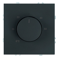 Терморегулятор механический (механизм), STEKKER, 230В, 3500Вт, серия Эмили, RSW00-5120-05, черный уголь, soft touch 50713