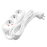 Удлинитель 3-местный с/з Stekker, HM01-31-07, 7м, 3x0,75, серия Home (У10-002), белый 39216