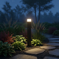 Светильник садово-парковый Feron DH0208, столб,  E27 230V, черный 11684