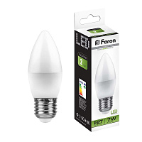 Лампа светодиодная Feron LB-97 Свеча E27 7W 175-265V 4000K 25759 Лампа светодиодная Feron LB-97 Свеча E27 7W 175-265V 4000K 25759