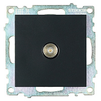 Розетка телевизионная 1-местная (механизм), STEKKER GLS00-7108-05, 75 Ом, 5-862МГц, серия Катрин, черный 39614