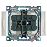 Розетка 2-местная б/з (механизм), STEKKER GLS10-7113-01, 250V, 10А с защитной шторкой, серия Катрин, белый 39573