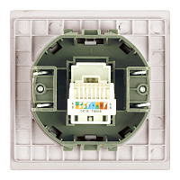 Розетка компьютерная 1-местная RJ-45 (механизм), STEKKER, серия Мия, RST00-3117-08, пудровый жемчуг 50480
