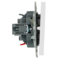 Переключатель 1-клавишный (механизм), СЗК, STEKKER, 250В, 10A, серия Эмили, RSW10-5105-01ZK, белый фарфор, soft touch 50232