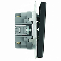 Переключатель перекрестный 2-клавишный (механизм), STEKKER, 250В, 10А, серия Эмили, RSW10-5111-01, черный уголь, soft touch 50167