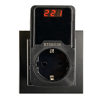 Реле напряжения для розетки регулируемое  STEKKER  VPR-200B, 220В, 16A 50690