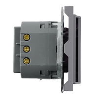 Выключатель карточный (механизм), STEKKER, 250В, 40А, серия Эмили, RSW40-5114-10, платиново-серый, soft touch 50699