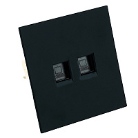 Розетка компьютерная 2-местная RJ-45 (механизм), STEKKER,  серия Мия, RST00-3111-05, черный бархат 50451