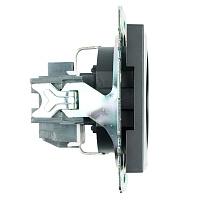 Розетка 1-местная с/з (механизм), STEKKER GLS16-7110-05, 250В, 16А с защитной шторкой, серия Катрин, черный 39610